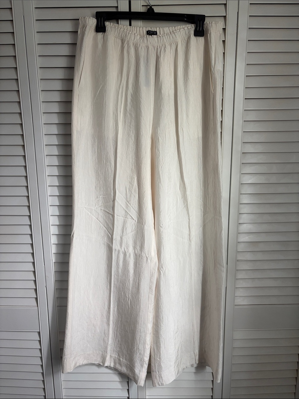 J Crew Medium Ivory Stratus Pants Textured Satin New CC472